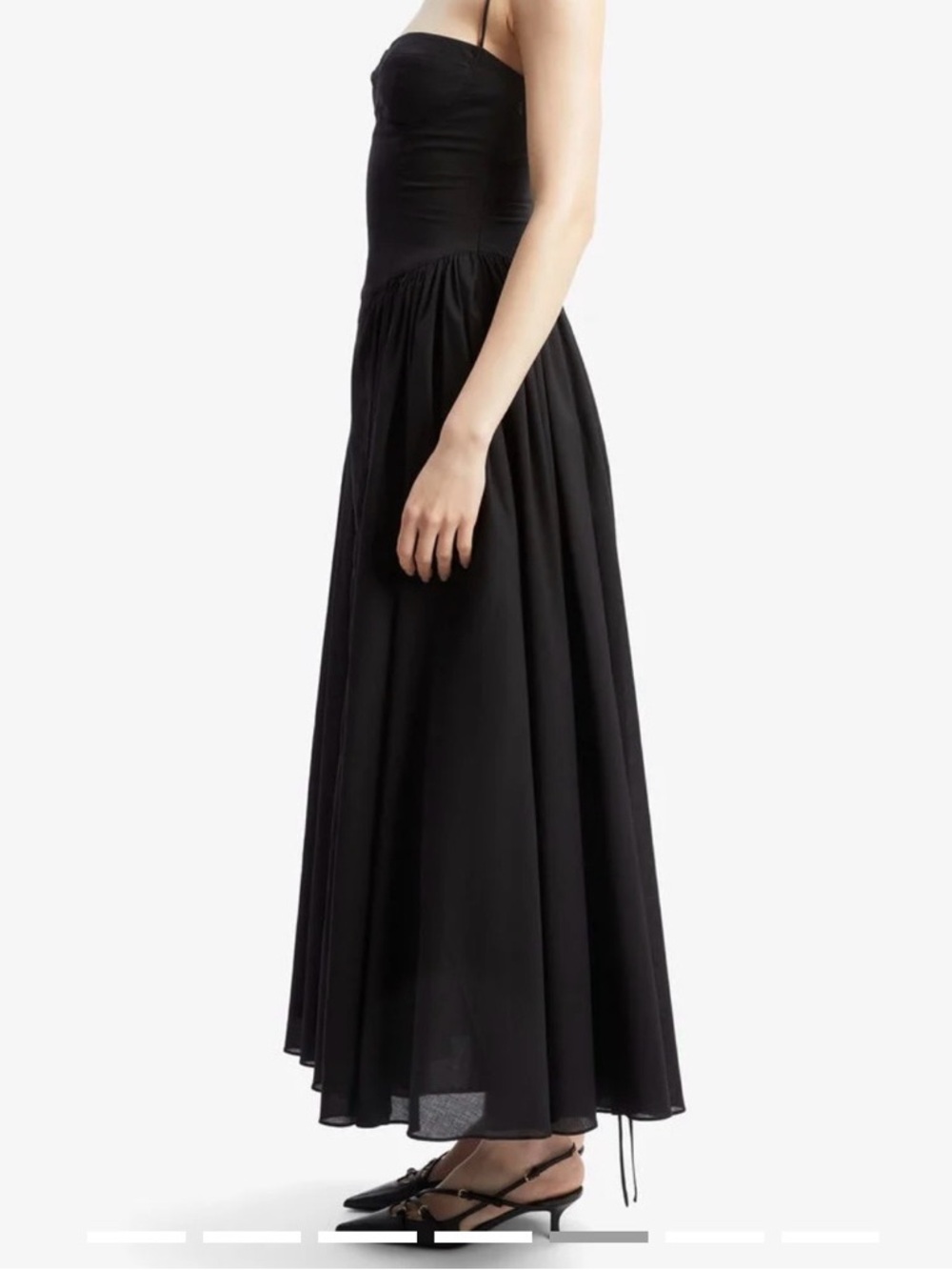 Chuang He Black Maxi Elegant Flowing Dress